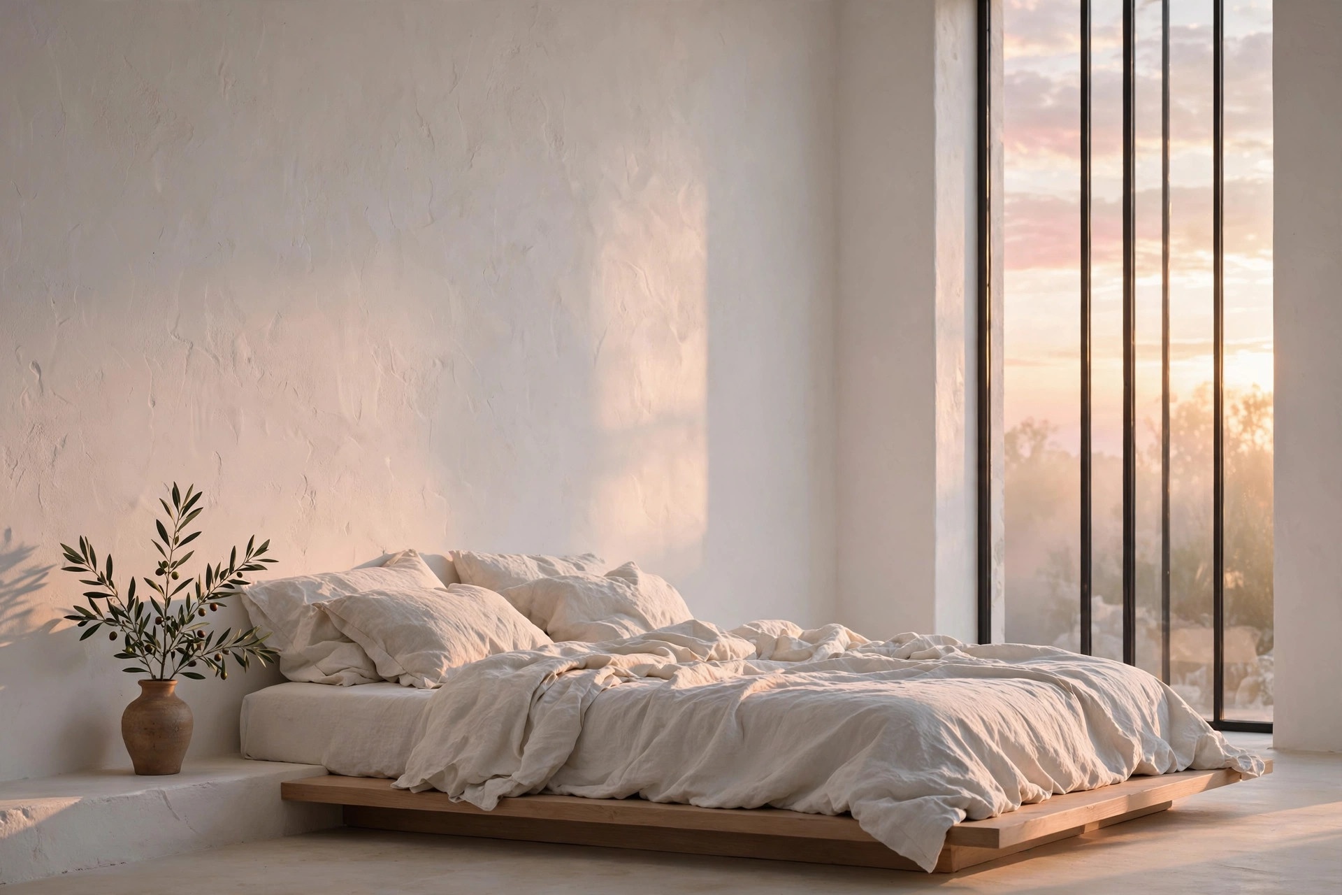 Serene bedroom at dawn